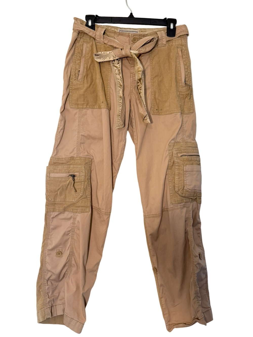 Vintage Y2K Abercrombie & Fitch Patchwork Tan Cargo Pants Size 4R - Picture 3 of 11